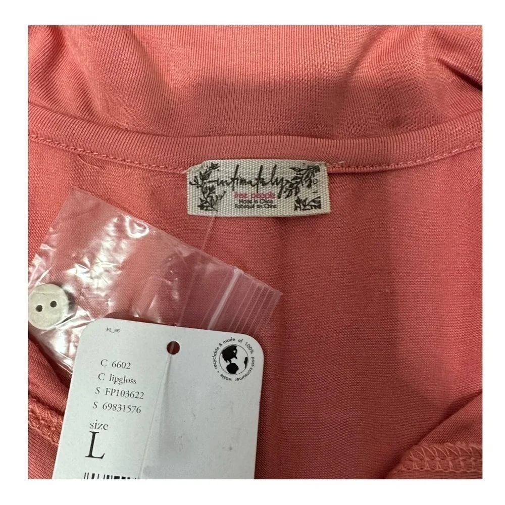 Free People Essential Knit Pajamas in the color Lipgloss (Peach) NWT - Picture 6 of 16